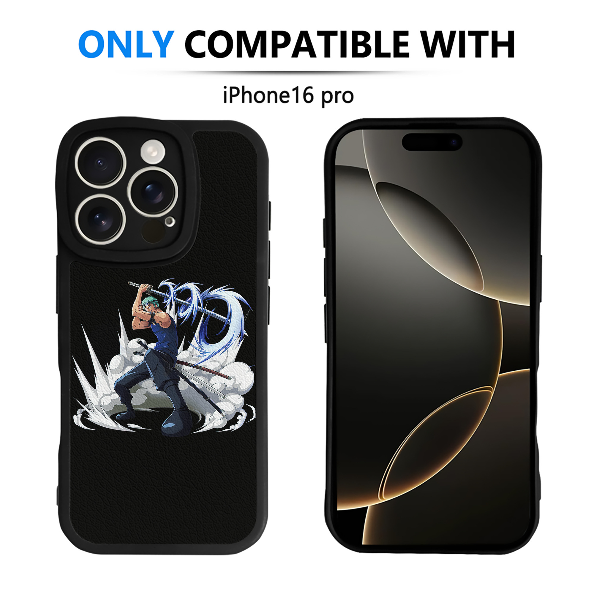 （画像用） ワンピース ロロノア・ゾロ ONE PIECE Roronoa Zoro 【iPhone 16シリーズ対応】シリコンスマホケース（レザー調） 材質：シリコン
